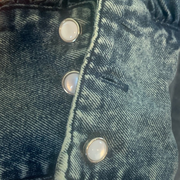 Stone Washed Denim Pearl Button Dress Size S w/ Pockets! - Picture 4 of 7